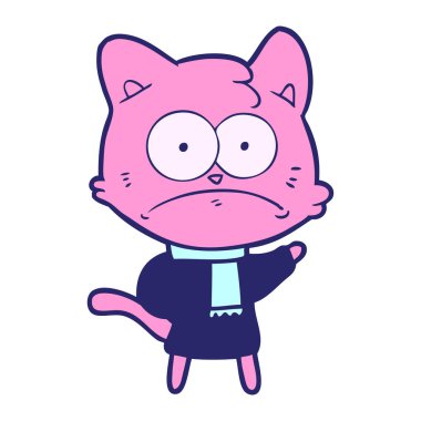 çizgi filmlerdeki parlak neon renkli sinirli kedi.