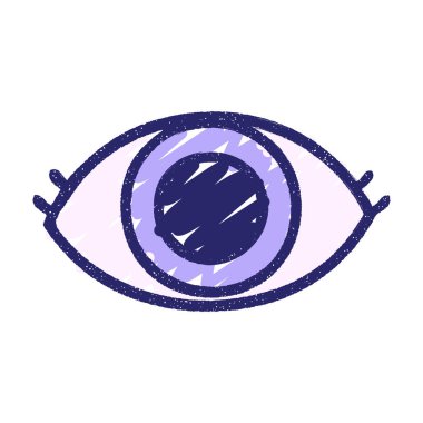 Göz Sembolü Tebeşiri Parlak neon renklerle çiziyor