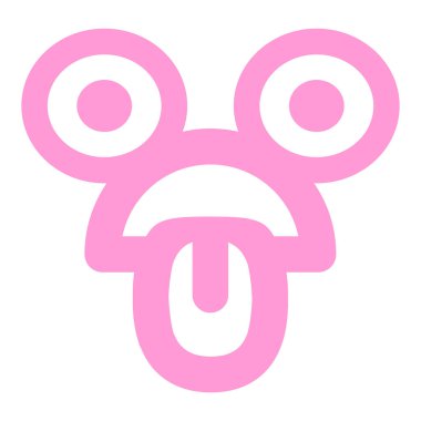 parlak neon renklerde bitkin bakan yüz simgesi