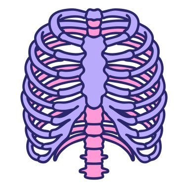 Parlak neon renkli göğüs kafesinin ikonik dövme görüntüsü