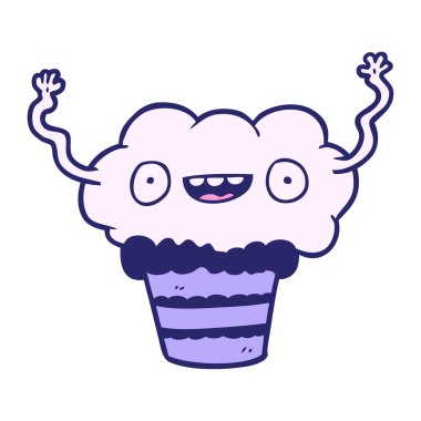 parlak neon renkli komik çizgi film keki