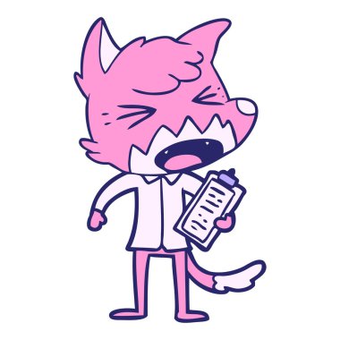 kızgın çizgi film tilkisi parlak neon renklerle