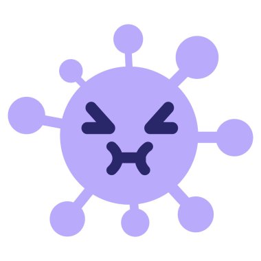 Parlak neon renkli basit bir virüs.