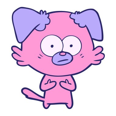 Parlak neon renkli sinirli köpek çizgi filmi