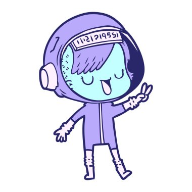 Parlak neon renkli astronot kadın.