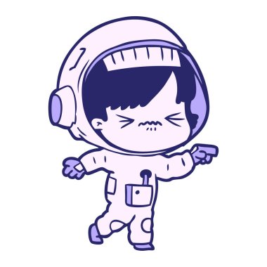 Parlak neon renkli astronot kadın.