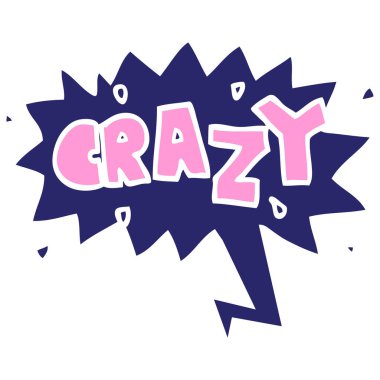 parlak neon renkleri ile retro tarzı konuşma baloncuğu ile çılgın çizgi film kelime