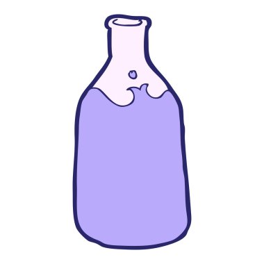 parlak neon renkli çizgi film şişesi