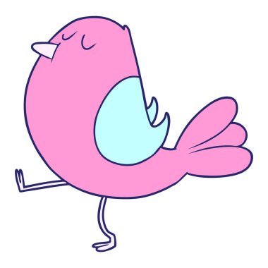 parlak neon renkli çizgi film kuşu