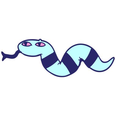 parlak neon renkli bir yılanın karalaması