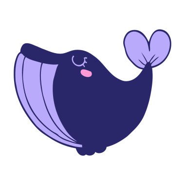 parlak neon renkli çizgi film balinası