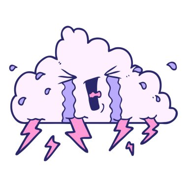 parlak neon renkli çizgi film bulutu