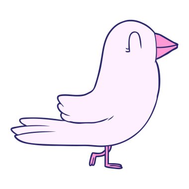 parlak neon renkli çizgi film kuşu