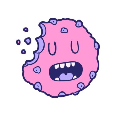 parlak neon renkli çizgi film kurabiyesi