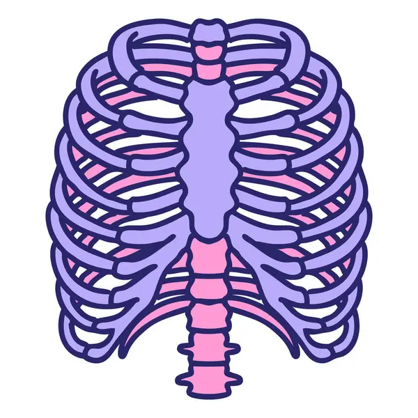 Parlak neon renkli göğüs kafesinin ikonik dövme görüntüsü