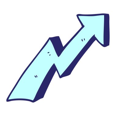 çizgi film karalama iş büyüme oku parlak neon renklerde