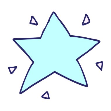 parlak neon renkli çizgi film yıldızı