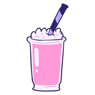 parlak neon renklerle karikatür milkshake 'i
