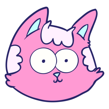 parlak neon renkli çizgi film kedisi yüzü