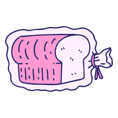 parlak neon renkli plastik poşette bir somun ekmek