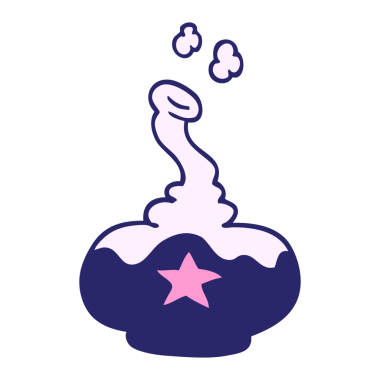 Parlak neon renkli el çizimi karikatür iksiri