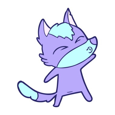 çizgi film kurdu parlak neon rengi somurtuyor.