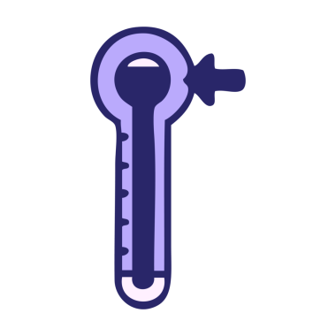 Parlak neon renkli cam termometre hoş bir çizgi film.