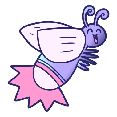 parlak neon renkli çizgi film böceği