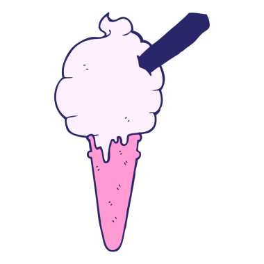 parlak neon renkli çizgi film dondurması