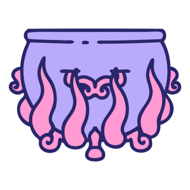 Aydınlatılmış neon renkli bir kazanın ikonik dövme görüntüsü