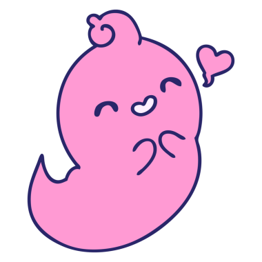 Parlak neon renkli aşık şirin bir hayaletin çizgi filmi.