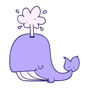 parlak neon renkli çizgi film balinası