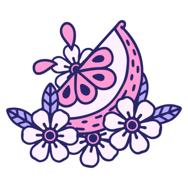 Parlak neon renkli dekoratif bir limon simgesi