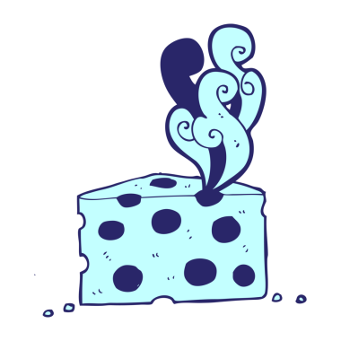 çizgi film parlak neon renginde kokulu peynir