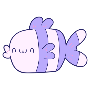 Parlak neon renkli şirin karikatür balığı