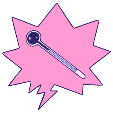 parlak neon renkli konuşma baloncuğu ile cartoom termometresi