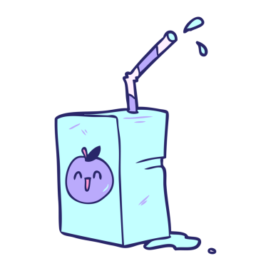 parlak neon renkli elma suyu kutusu.