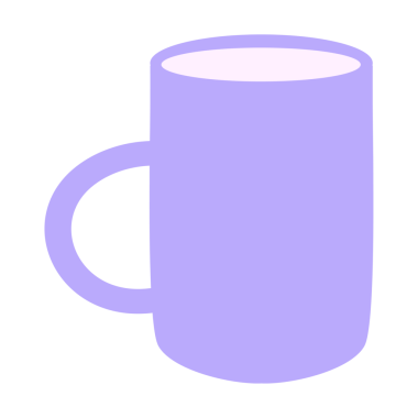 Parlak neon renkli kahve kupası.