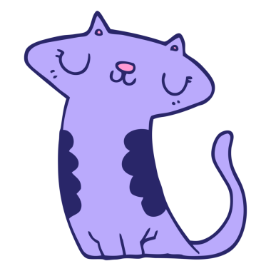 parlak neon renkli çizgi film kedisi