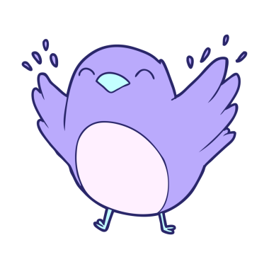 çizgi film Robin parlak neon renginde kanat çırpıyor.