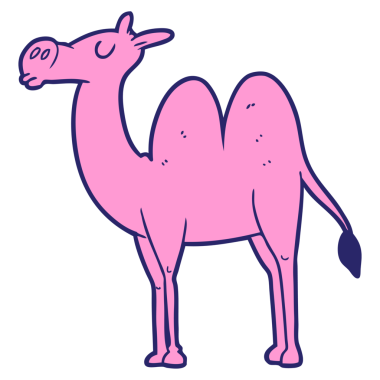 parlak neon renkli çizgi film devesi