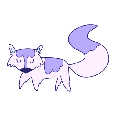 parlak neon renkli çizgi film tilkisi