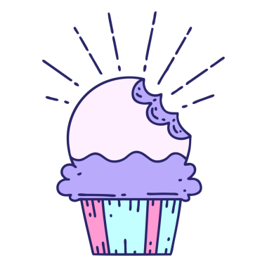 Parlak neon renkli ısırık izi olmayan geleneksel dövme tarzı bir kek.