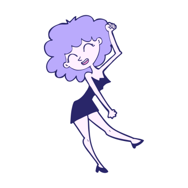 Parlak neon renkli dans eden kadın.