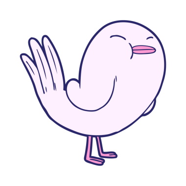 parlak neon renkli çizgi film kuşu