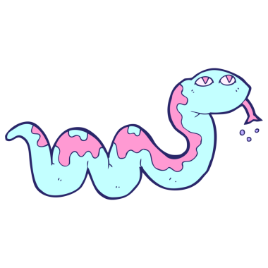 parlak neon renkli çizgi film yılanı