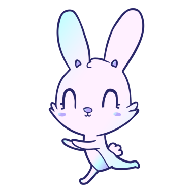 Parlak neon renkli şirin çizgi film tavşanı.