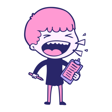 parlak neon renkli gülen adam çizgi filmi