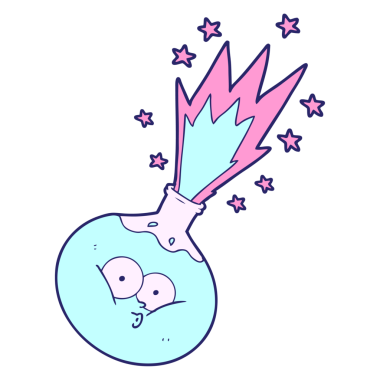 çizgi film iksiri parlak neon rengi ile patlıyor