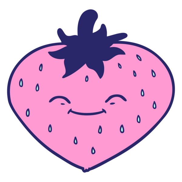 parlak neon renkli çilek çizgi filmi